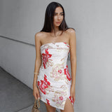 Back to college   Chest Wrapping Sleeveless Bodycon Summer White Mini Dress For Women   Vintage Blackless Slim 10 Solid Party Dresses