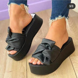 Amozae-Back to school outfit  Summer Platform Sandals For Women Fashion Hemp Wedges Slippers Thick Sole Open Toe Outdoor Beach Woman Walking Shoes