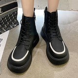 Christmas Gift New Women Mid Calf Boots Winter No-Slip Short Boots Woman Fashion Shoes Ladies Zipper Platform Casual Boots Female Booties
