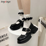 Amozae- Mary Jane Lolita Shoes Loafers Fall 2024 Student Uniform Small Leather Shoes Retro British Style Women's Single Shoes High Heels