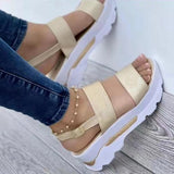 Amozae Sandals Women 2024 New Platform Sandals Summer Shoes Women Heels Sandalias Mujer Lightweight Wedges Shoes Platform Heels Sandals