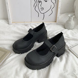 Amozae  Lolita Shoes Japanese Girl Platform Black Patent Leather High Heels Fashion Round Toe Mary Jane Women Student Cosplay Pumps