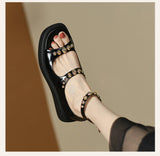 Amozae- Beads Green White Sandals Summer Women's Platform Sandals 2024 New Open Toe Wedge Sandals For Women Casual Sandals Zipper