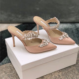 Amozae- 2024 European And American New Style Ladies Sandals, High Heels With Diamond Decoration