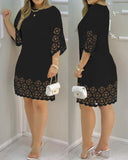 Amozae-hoco dresses  Women's Dresses 2024 Spring Fashion Peacock Print Casual Round Neck Long Sleeve Daily Mini Loose Dress