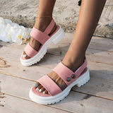 Amozae Summer Platform Sandals 2022 Fashion Women Strap Gladiator Sandal Wedges Shoes Casual Woman Peep Toe Espadrille Femme