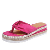 Amozae-Back  To School Outfit   2024 Women Platform Flat Slippers Flip Flops Female Hemp Casual Summer Beach Slides Ladies Fashion Comfort Footwear Plus Size