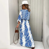 Amozae-Back  To School Outfit  Amozae Ardm Elegant V Neck Dresses For Women 2024 Floral Print Boho Summer Midi Dress Vintage Short Sleeve Loose Vestidos