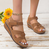 Amozae Plus Size Fashion Wedge Sandals Women Summer 2023 Casual Platform Walking Sandalias Mujer Comfortable Non Slip Beach Shoes Woman