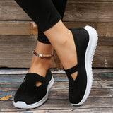 Amozae Soft Bottom Knitted Flat Shoes for Women 2023 Summer Breathable Mesh Slip On Sneakers Woman Non Slip Light Casual Loafers 36-42