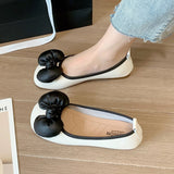 Amozae 2022 Lolita Shoes Bow Mary Janes Shoes Platform Women Flats Leather Square Toe Casual Shoes Women Princess Shoes Women's Shoes