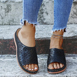 Amozae-Back to college 2024 Summer Women Wedge Sandals Premium Orthopedic Open Toe Sandals Vintage Anti-Slip Leather Casual Female Platform Retro Shoes