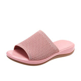 Amozae  New Summer Flying Woven Flat Non-slip Casual Breathable Outdoor Beach Comfortable Women's Slippers or Indoor Home Shoes