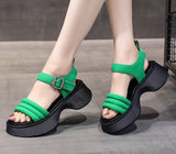 Amozae White Green Ladies Summer Sandals Wedge Fashion Shoes Casual Comfort Sandals Shoes For Women Platform Sandals Open Toe Shoes2024