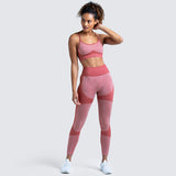 Amozae Seamless Women Yoga Set Workout Shirts Sport Pants Bra Gym Suits Fitness Shorts Crop Top High Waist Running Leggings Sports Sets