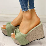 Amozae Free Gift Feet Chain Slip On Leisure Platform Summer Sandals Wedges High Heels Women Shoes Woman Mules Flip Flops