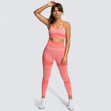 Amozae- Seamless Women Yoga Set Workout Shirts Sport Pants Bra Gym Suits Fitness Shorts Crop Top High Waist Running Leggings Sports Sets