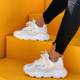 Back to school Amozae  Women Lace Up Sneaker Woman Mesh Vulcanized Female Sports Shoes Ladies Breathable Flats Women's Footwear Autumn Smmer