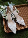 Amozae    French embroidery omens Shoes Bling   Luxury Women High Heels Party Elegant Fashion Pumps Wedding shoes