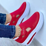 Back to college Platform Sneakers Women 2022 Summer New Breathable Mesh Wedge Casual Sport Shoes Plus Size 43 Non Slip Woman Vulcanize Shoes