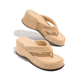 Back to school Amozae Women's Flip Flops Women Platform Slippers Female Wedges Solid Casual Slides Ladies Summer Beach Shoes Plus Size Footwear
