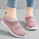 Back to school Amozae  2023 Women Mesh Elastic Band Sneaker Woman Breathable Vulcanized Slip On Woman's Female Ladies Summer Plus Size 43 Footwear