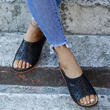 Amozae-Back to college 2024 Summer Women Wedge Sandals Premium Orthopedic Open Toe Sandals Vintage Anti-Slip Leather Casual Female Platform Retro Shoes