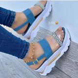 Amozae Summer Women Golden Sandals Platform Heels Cross Strap Ankle Peep Toe Beach Party Ladies Shoes Zapatos Sandals Shoes For Women