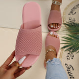Amozae  New Summer Flying Woven Flat Non-slip Casual Breathable Outdoor Beach Comfortable Women's Slippers or Indoor Home Shoes