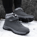 Amozae Winter Women Boots With Fur Warm Snow Women Non-Slip Boots Men Work Casual Shoes Sneakers High Top Mom And Dad Jogging Shoes