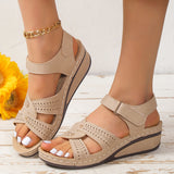 Amozae Plus Size Fashion Wedge Sandals Women Summer 2023 Casual Platform Walking Sandalias Mujer Comfortable Non Slip Beach Shoes Woman