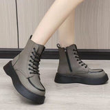 Christmas Gift New Women Mid Calf Boots Winter No-Slip Short Boots Woman Fashion Shoes Ladies Zipper Platform Casual Boots Female Booties