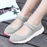 Amozae New Women Flats 2022 Spring Summer Ladies Mesh Flat Shoes Women Soft Breathable Sneakers Women Casual Shoes White Nurse Shoes