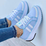 Amozae  2024 Summer Platform Women's Canvas Sneakers Casual Running Walking Ladies Shoes Flat Platform Round Toe Increasing Footwear