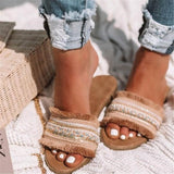Amozae New Women's Flat Bottom Fashion One Word Slippers Womens Shoes Comfort Summer Outdoor Beach Luxury Sandals Women Designers