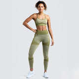Amozae Seamless Women Yoga Set Workout Shirts Sport Pants Bra Gym Suits Fitness Shorts Crop Top High Waist Running Leggings Sports Sets