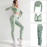 Amozae 2/3PCS/SETS Seamless Camouflage Camo Yoga Set Sports Wear For Women Gym Fitness Clothing Yoga Leggings + Sport Bra Sport Suit