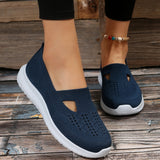 Amozae Soft Bottom Knitted Flat Shoes for Women 2023 Summer Breathable Mesh Slip On Sneakers Woman Non Slip Light Casual Loafers 36-42