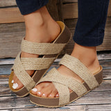 Amozae Fashion Flatform Cork Sandals Women Summer 2023 Non Slip Platform Clogs Slippers Female Thick Bottom Outdoor Slides Shoes Woman