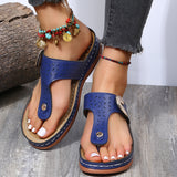 Amozae-Back to college 2024 Summer Women Wedge Sandals Premium Orthopedic Open Toe Sandals Vintage Anti-Slip Leather Casual Female Platform Retro Shoes