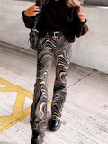 Amozae Paisley Print Vintage High Waist Pants Women Casual Skinny Elegant Long Trousers Ladies Fashion Streetwear Summer