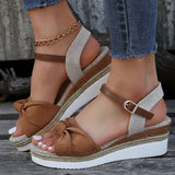 Amozae Women's Espadrilles Platform Sandals Casual Ankle Strap Wedge Sandles for Women Summer 2023 Thick Sole Gladiator Sandalias Mujer