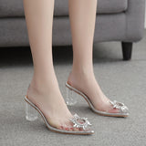 Amozae Graduation Gift Big Sale 2024 Summer Transparent High Heels Sandals Women Luxury Pointed Evening Party Pumps Shoes Slingback Silver Elegant New