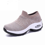 Amozae Women Sneakers Fashion Breathable Mesh Casual Shoes Platform Sneakers Increasing Woman Vulcanize Shoes Walking Zapatillas Mujer