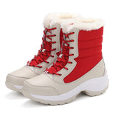 Amozae Snow Boots Women Winter Plus Velvet Woman Shoes Warm Boots Upset To Keep Warm Thick Cotton Furry Red Women Boots Botas De Mujer