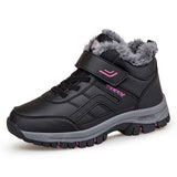Amozae Winter Women Boots With Fur Warm Snow Women Non-Slip Boots Men Work Casual Shoes Sneakers High Top Mom And Dad Jogging Shoes