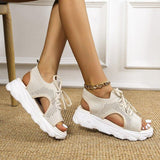 Amozae  Ladies Sandals Spring Fashion Versatile Platform Casual Shoes Women Plus Size Lightweight Flat Sandals Zapatos Casuales De Mujer