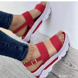 Amozae Summer Women Golden Sandals Platform Heels Cross Strap Ankle Peep Toe Beach Party Ladies Shoes Zapatos Sandals Shoes For Women