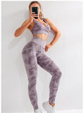 Amozae 2/3PCS/SETS Seamless Camouflage Camo Yoga Set Sports Wear For Women Gym Fitness Clothing Yoga Leggings + Sport Bra Sport Suit