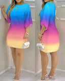 Amozae-hoco dresses  Women's Dresses 2024 Spring Fashion Peacock Print Casual Round Neck Long Sleeve Daily Mini Loose Dress